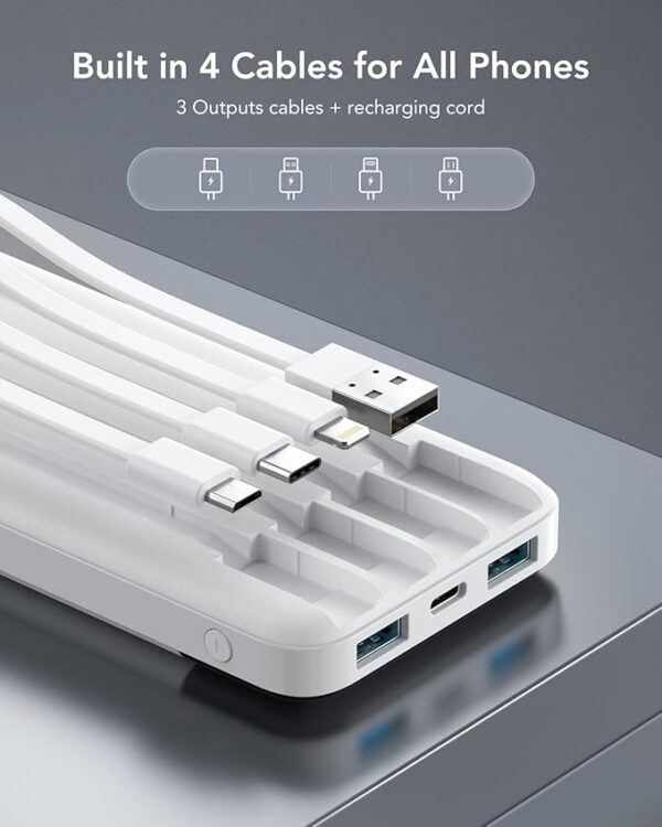 Portable Charger with Built in Cables - Image 2