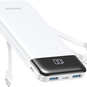 Portable Charger with Built in Cables