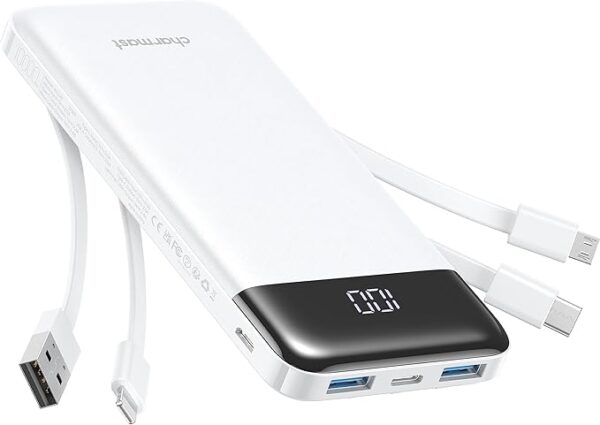 Portable Charger with Built in Cables