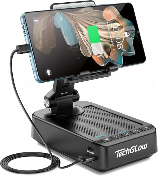 Foldable Cellphone Stand with Bluetooth Speaker Power Bank 360°